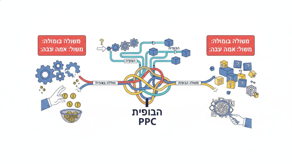 מסך מחשב המציג נתונים וגרפים של קידום ממומן PPC וניהול תקציב