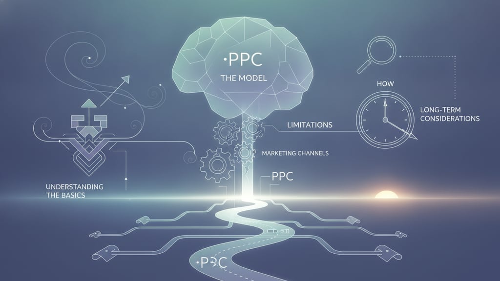 תרשים המציג את הבסיס של מודל השיווק PPC ושיקולים ארוכי טווח.